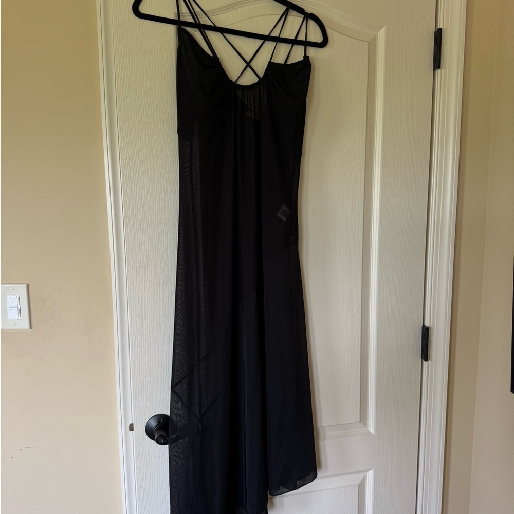 Zara Black Mesh Strappy Dress